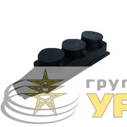 Колодка удлинителя 3-м с заземл. 16А IP44 1ф 250В еврослот с заглушками каучук UNIVersal 602230