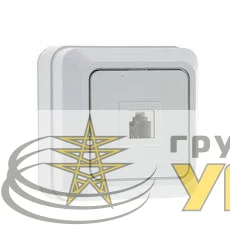 Розетка телефонная 1-м ОП Рим бел. EKF ENT01-034-10