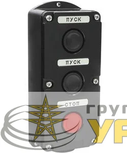 Пост управления ПКЕ 222-3 У2 10А 660В 3 элемента черн. и крас. цилиндр накладной IP54 Электротехник ET519078