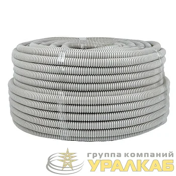 Труба гофрированная ПВХ d20мм с протяжкой сер. (уп.100м) Plast PROxima EKF tg-z-20