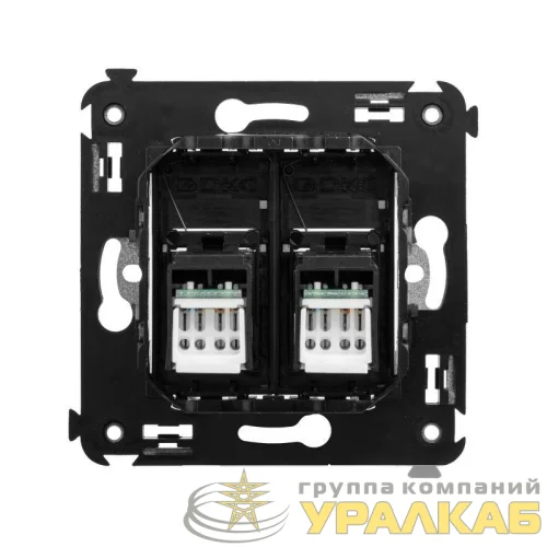 Розетка компьютерная 2-м СП Avanti "Черный матовый" RJ45 кат.5E DKC 