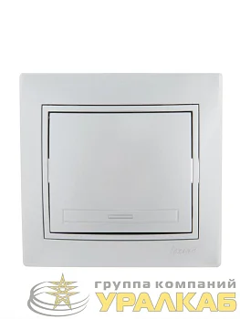 Выключатель 1-кл. СП Mira 10А IP20 со вставкой сер. метал. LEZARD 