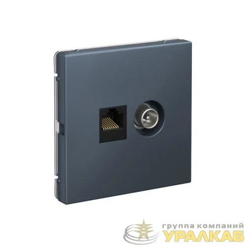 Розетка компьютерная + телевизионная 2-м ArtGallery RJ45 + TV кат.5E грифель SE 