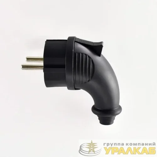 Вилка угловая 16А 2P+PE 220-240В IP44 каучук LEZARD 