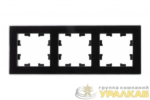 Рамка 3-м AtlasDesign Nature стекло черн. SE 
