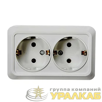 Розетка 2-м BOLLETO с заземл. накл. 7128 бел. ASD / IN HOME 4680005959839