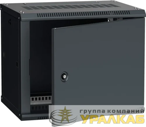 Шкаф 19 дюйм LINEA W 6U 600х450мм настен. метал. дверь RAL9005 ITK 