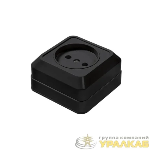 Розетка 1-м BOLLETO накладная 7022B черн. IN HOME 