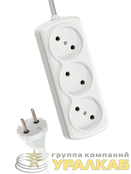 Удлинитель 3х7м 6А IP20 ПВС 2х0.75 КОСМОС YKsm7m-3g(6A)S