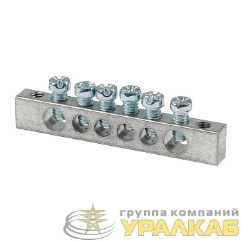 Шина PEN "ноль-землядюйма 6x9 6 отвер. цинк крепеж по краям EKF sn1-63-06-k
