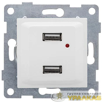 Розетка USB 2-м СП Ugra механизм бел. GUSI С11USB2-001