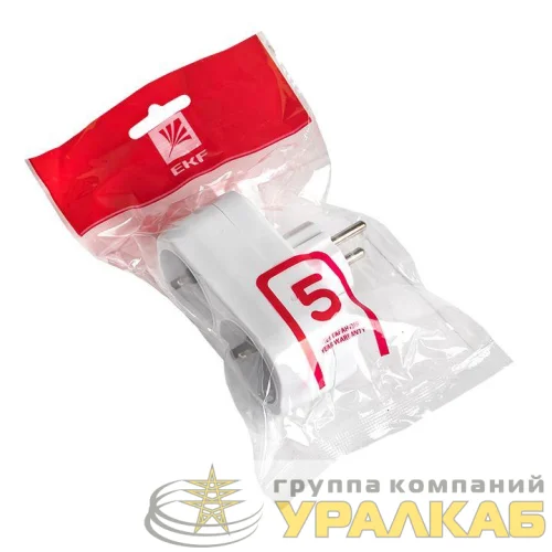 Разветвитель 2-м с заземл. 16А IP20 250В плоск. PROxima EKF 