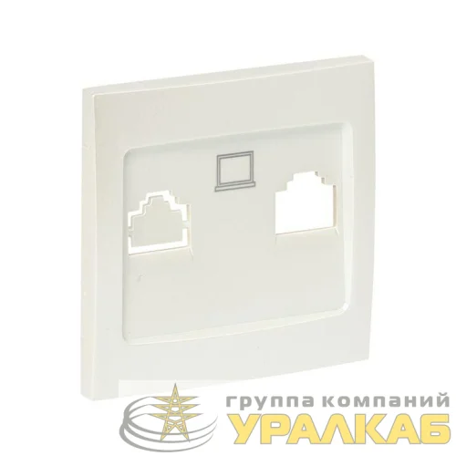 Панель лицевая Валенсия для розетки компьютерной 1-м RJ45 жемчуж. PROxima EKF ESK01-L-035-50 детальная картинка