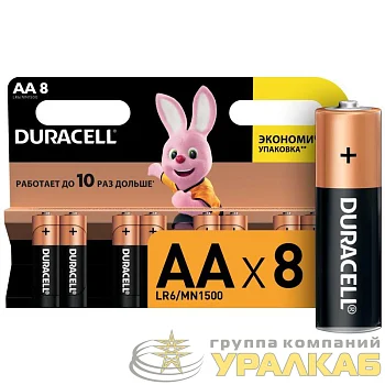 Элемент питания алкалиновый AA/LR6-8BL Basic (блист.8шт) Duracell C0037387