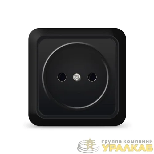 Розетка 1-м ОП Олимп 16А IP20 без заземл. черн. Universal 