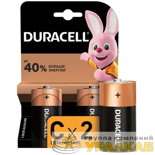 Элемент питания алкалиновый C/LR14/MN 1400 BP-2 (блист.2шт) Duracell Б0014054 детальная картинка