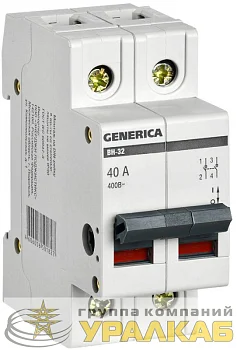 Выключатель нагрузки (мини-рубильник) 2п ВН-32 40А GENERICA MNV15-2-040
