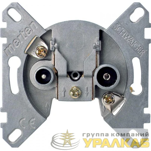 Механизм розетки СП TV/FM Merten проходная 2/10DB SchE 