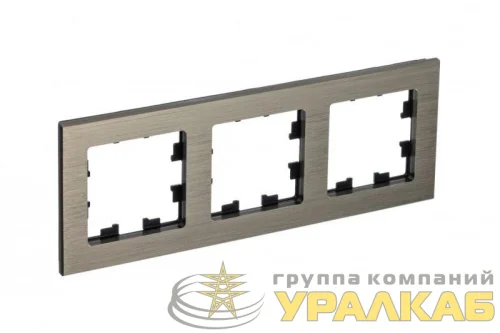 Рамка 3-м AtlasDesign Nature метал. латунь SE 