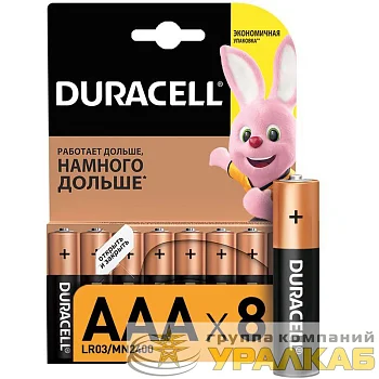 Элемент питания алкалиновый AAA/LR03-8BL Basic (блист.8шт) Duracell C0033441