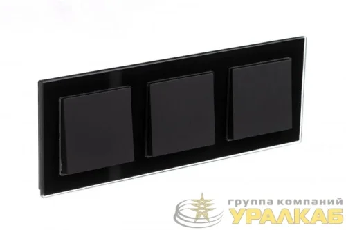 Рамка 3-м AtlasDesign Nature стекло черн. SE 