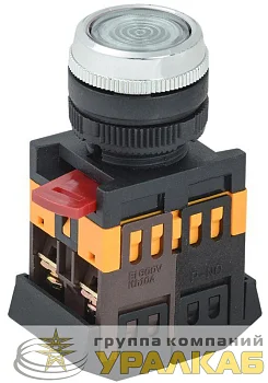 Кнопка ABLFS-22 d22мм 1з+1р 240В неон прозр. IEK BBT30-ABLFS-K08