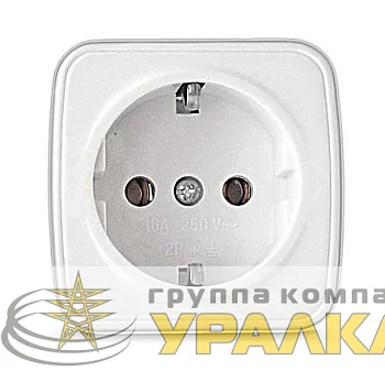 Розетка 1-м ОП Электра 16А IP20 с заземл. бел. Союз 0012