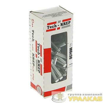 Болт DIN933 с шестигранной головкой М6х30 оцинк. (уп.60шт) Tech-KREP 105203