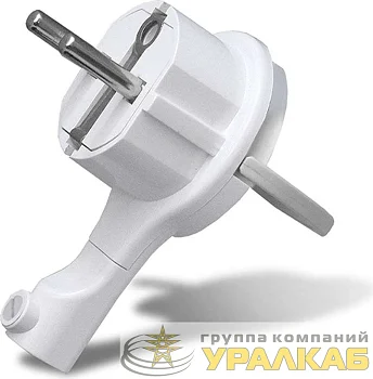 Вилка-невидимка электрическая 16А 250В с заземл. бел. UNIVersal 