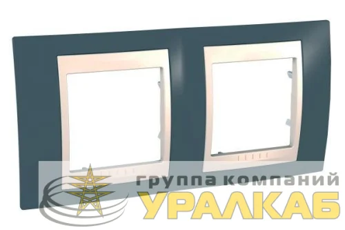 Рамка 2-м Unica Хамелеон горизонт. серо-зел./беж. SchE MGU6.004.577 детальная картинка