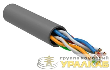 Кабель витая пара U/UTP кат.5E 4х2х24AWG solid PVC сер. (м) ITK LC1-C5E04-111