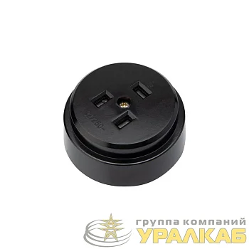 Розетка РШ для электрической плиты 32А 250В 2Р+РЕ (ОУ) черн. Rexant 