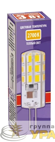 Лампа светодиодная PLED-G4 3Вт капсульная 2700К тепл. бел. G4 200лм 220-230В JazzWay 