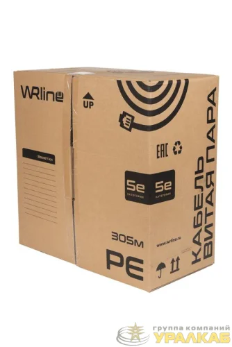 Кабель витая пара экранир. F/UTP кат.5E 4 пары (0.50мм) ОЖ внешн. PE WR-FTP-4P-C5E-PE-BK черн. (уп.305м) WRLine 
