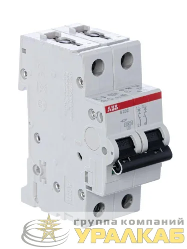 Выключатель автоматический модульный 2п C 6А 6кА S202 C6 ABB 