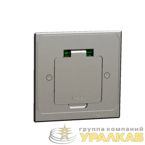 Люк US+ квадратный размер XS с 1 розеткой (2К+З ) метал. IP44 SchE INS52100 детальная картинка