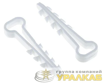 Дюбель-хомут d6х14мм для плоского кабеля белый (уп.10шт) PROxima EKF plc-cd-6x14w-r