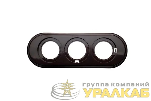 Рамка 3-м ретро пластик. корич. Bironi BF1-630-22 детальная картинка