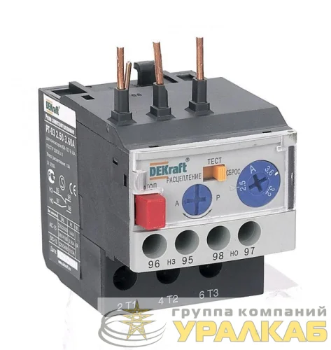 Реле тепловое РТ-03 6.30-9.00А для контакторов 09-18А DEKraft 23114DEK детальная картинка
