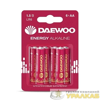 Элемент питания алкалиновый AA/LR6 1.5В Energy Alkaline BL- 6 (блист. 6шт) DAEWOO 