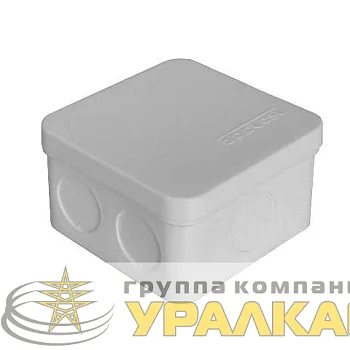 Коробка распределительная ОП 75х75х45мм IP54 6 выходов без гермовводов крышка защелкивающаяся сер. Epplast 225332