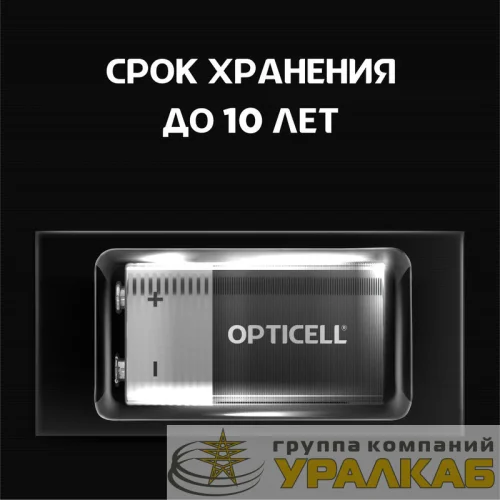 Элемент питания алкалиновый "крона" 6LR61 9В (блист. 1шт) Basic Opticell 5051003 детальная картинка