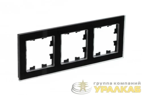 Рамка 3-м AtlasDesign Nature стекло черн. SE 
