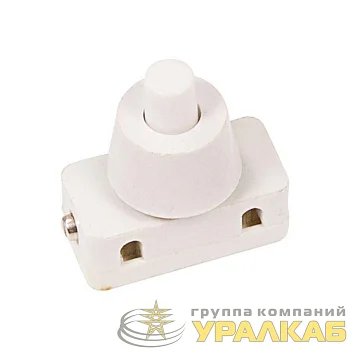 Выключатель-кнопка 250В 2А (2с) ON-OFF бел. (PBS-17A) (для настольной лампы) Rexant 
