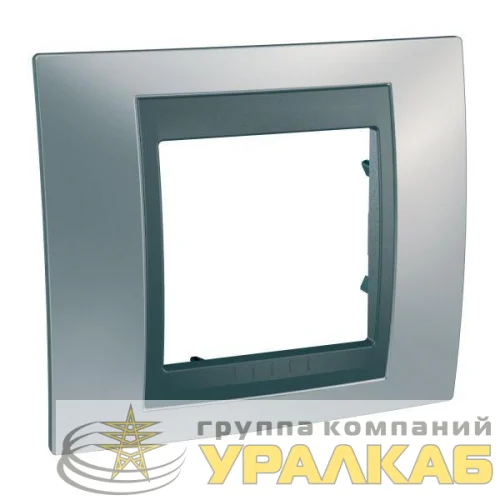 Рамка 1-м Unica Top матов. хром/графит SchE MGU66.002.238 детальная картинка