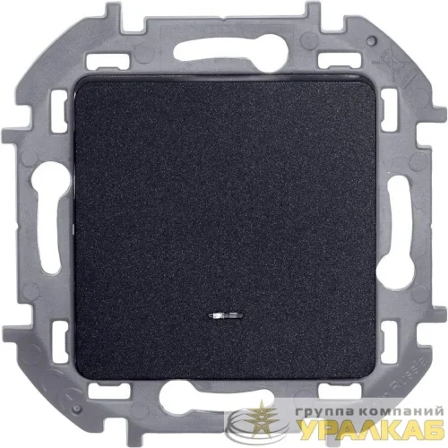 Выключатель 1-кл. Inspiria 10А IP20 250В 10AX с подсветкой/индикацией механизм антрацит IEK 