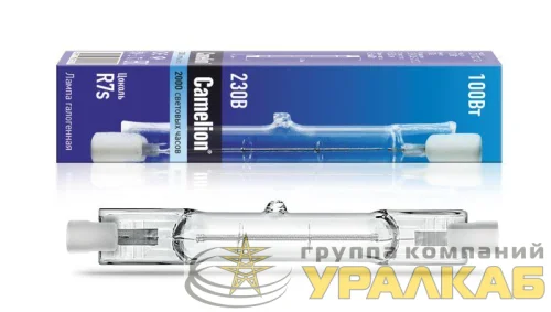 Лампа галогенная J78 100Вт линейная R7s 3000К 240В лин. 78мм Camelion 2932 детальная картинка