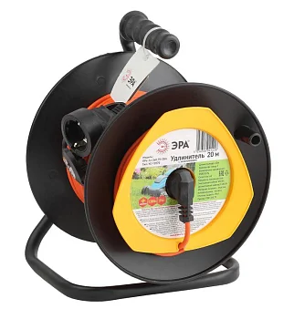 Удлинитель силовой RPх-1e-3х0.75-20m на пластик. катушке с/з 1гнездо 20м ПВС 3х0.75 Эра 