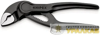 Клещи переставные сантехнические с фиксатором 28мм (1дюйм) под ключ 24мм L-100мм Cr-V сер. Knipex 
