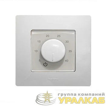 Термостат механический Th-HF-E-W 16А 3.6кВт для теплых полов датчик пола с возможн. установкой в рамку Legrand Etika бел. EXTHERM Th-HF-E-W